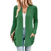 JAC22 B7078 Autumn Winter Women's Long-Sleeved Jacket Striped Flap Pocket COAT