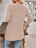 JAC22 B7078 Autumn Winter Women's Long-Sleeved Jacket Striped Flap Pocket COAT