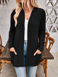 JAC22 B7078 Autumn Winter Women's Long-Sleeved Jacket Striped Flap Pocket COAT