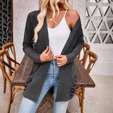 JAC22 B7078 Autumn Winter Women's Long-Sleeved Jacket Striped Flap Pocket COAT