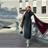 Elegant Women's Long Coat V-Neck Solid Slim Single-button Waist-Closed Lady Jacket 2025 Autumn Winter Chic Female Streetwear