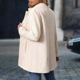 Women's casual high neck long woolen coat, 2025 autumn/winter new jacket for women