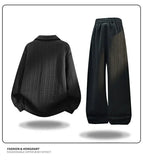 Men Autumn Casual Sportswear Set Two Piece Soft Comfort Fabric Outdoor Activewear Collar Half Zip Hoodie Elastic Waist Sweatpant